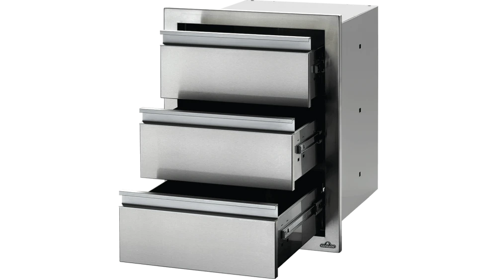 Napoleon Stainless Steel Built In Triple Drawer - BI-1824-3DR 1 Napoleon Stainless Steel Built In Triple Drawer - BI-1824-3DR