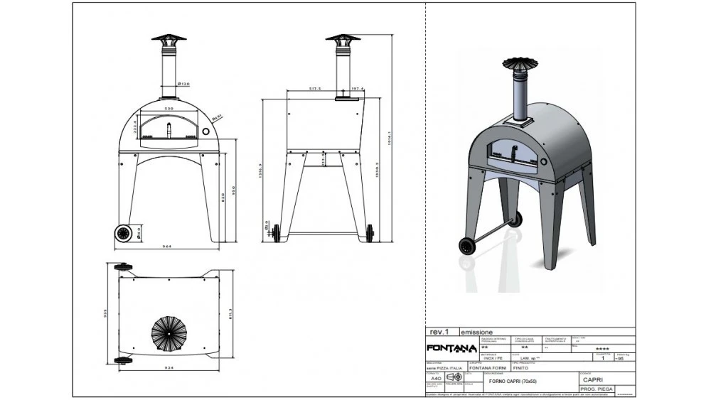 Fontana - Capri Wood Pizza Oven 2 Fontana - Capri Wood Pizza Oven - Image 2