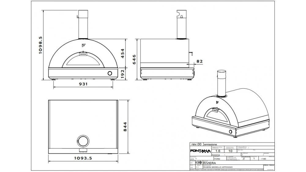 Fontana - Riviera Built In Wood Pizza Oven 2 Fontana - Riviera Built In Wood Pizza Oven - Image 2