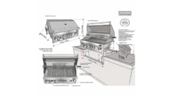 Sunstone Sun Series 5 Burner Built In Gas BBQ -Cadac Shop sun series 5 burner assembly 1 1000x563 1